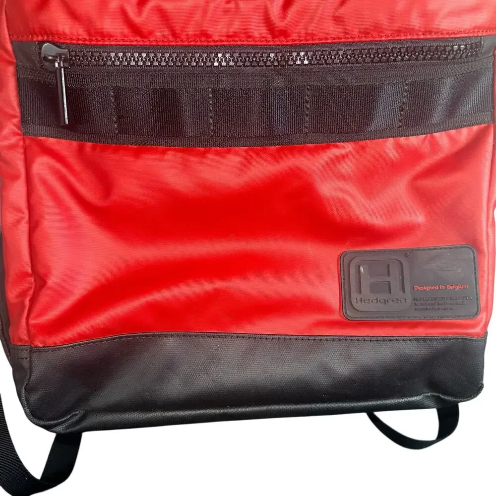 Hedgren Red Black Nylon Backpack Travel School Bag Unisex